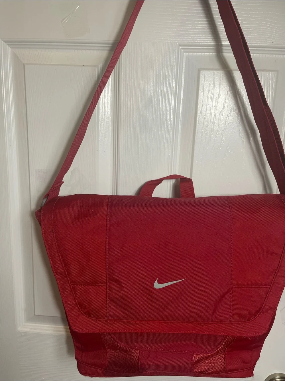 Nike Red Men's Fabric Messenger/ laptop Bag with Adjustable Strap